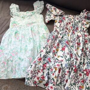 Janie and Jack Floral Ruffle Sundress - White with Pink, Green & Yellow Flowers